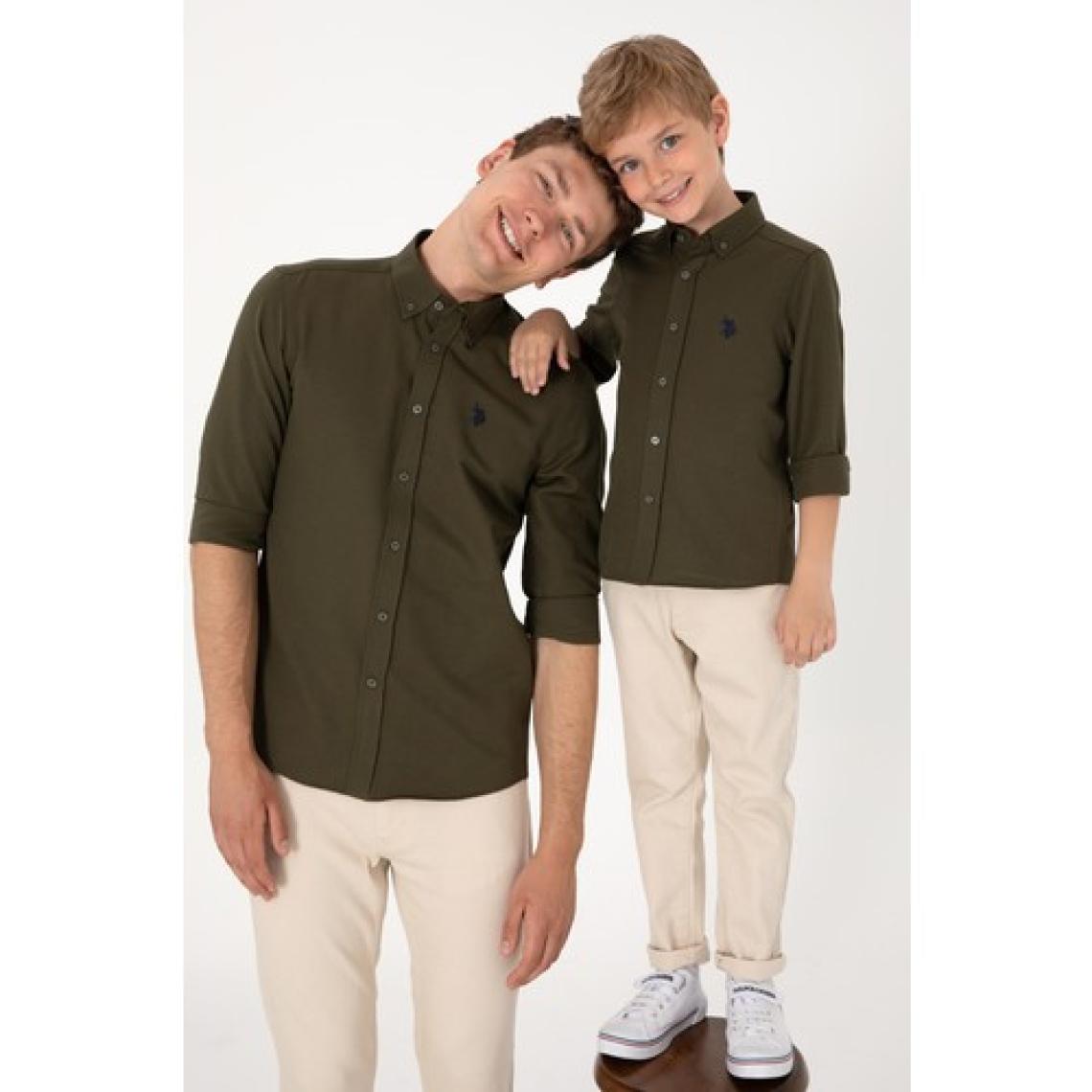 U.s. Polo Assn. Erkek Çocuk Koyu Haki Gömlek Basic 50306584-VR111