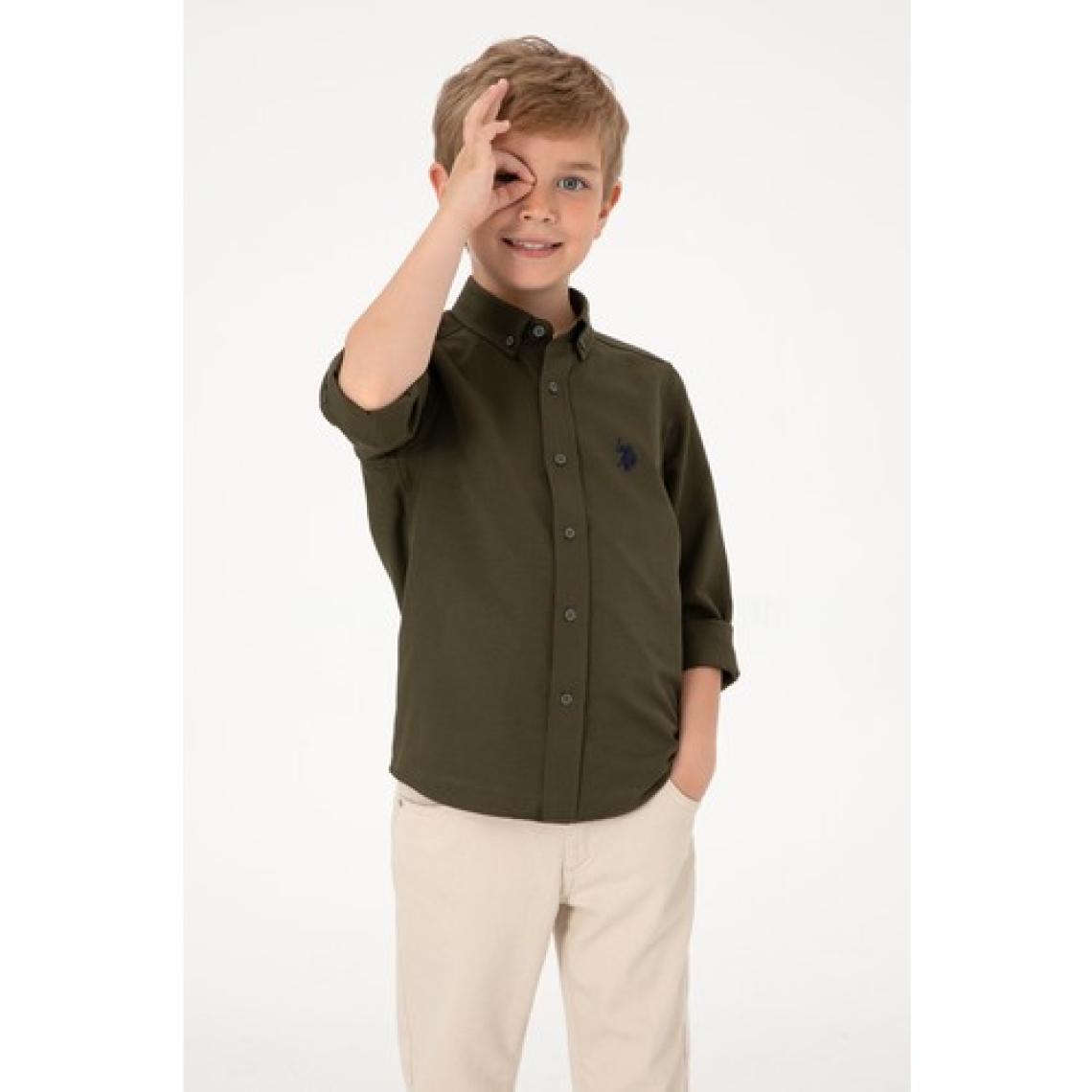 U.s. Polo Assn. Erkek Çocuk Koyu Haki Gömlek Basic 50306584-VR111