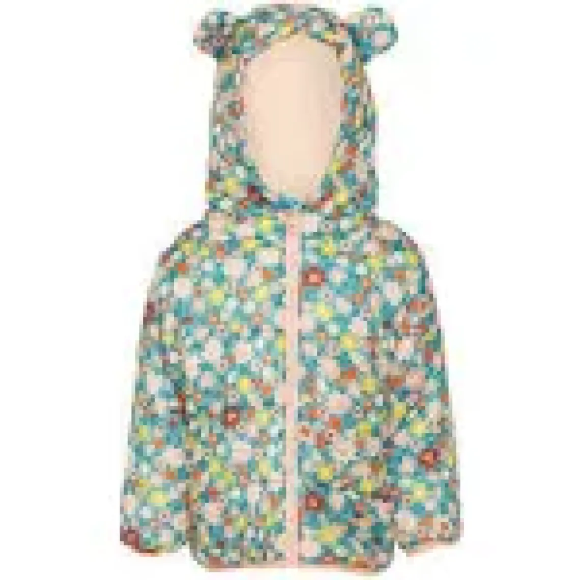 HelloBaby Basic Çiçek Baskılı Kulaklı Kapüşonlu Mont Kız Bebek
