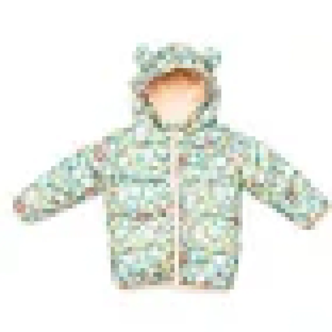 HelloBaby Basic Çiçek Baskılı Kulaklı Kapüşonlu Mont Kız Bebek