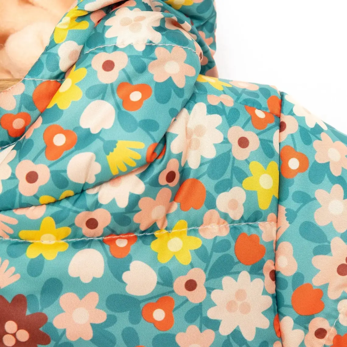 HelloBaby Basic Çiçek Baskılı Kulaklı Kapüşonlu Mont Kız Bebek