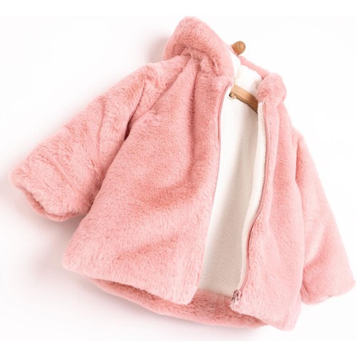 Midimod Basic Kapüşonlu Peluş Mont Kız Bebek