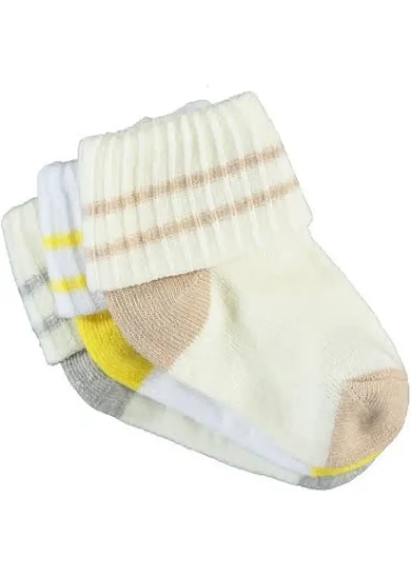 Civil Baby Erkek Bebek 3'lü Çorap Set 0-6 Ay Hardal