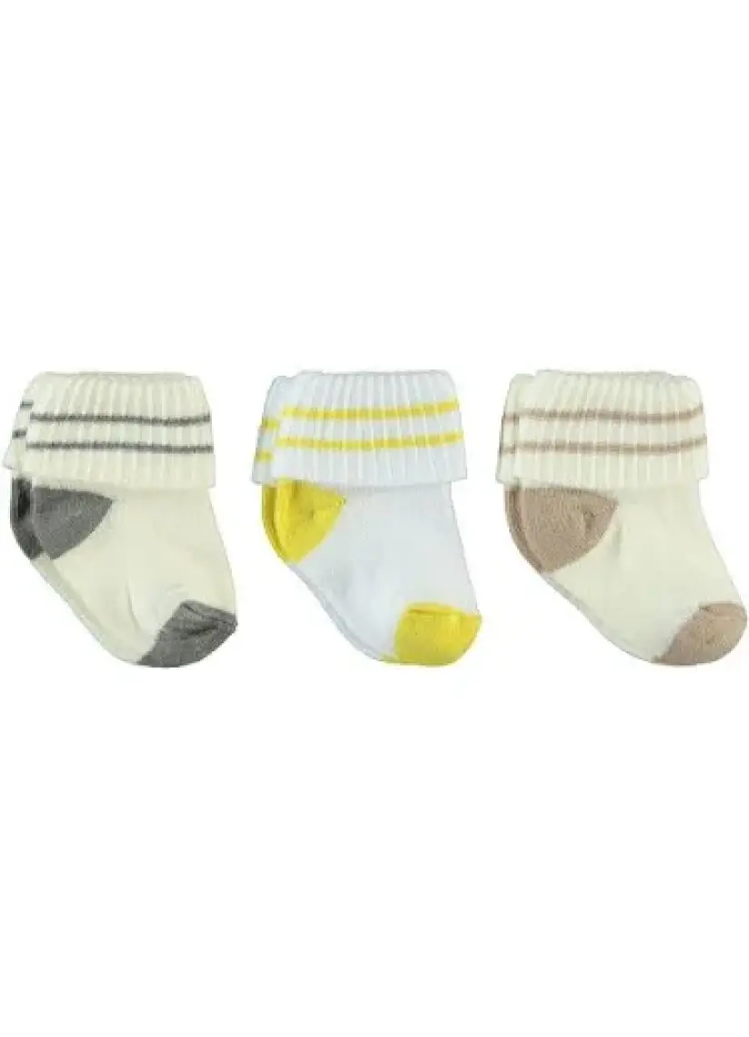 Civil Baby Erkek Bebek 3'lü Çorap Set 0-6 Ay Hardal