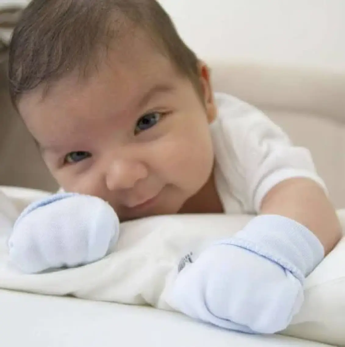 Baby Jem  Yenidoğan Bebek Eldiveni Gri Ribanalı