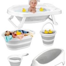 Free Bebek 6'lı Bebek Küvet Set (Fileli) cm - 6 Parça Bebe Seti Katlanır