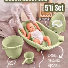 Vienev 5li Set Yenidoğan Küvet Seti Yeşil