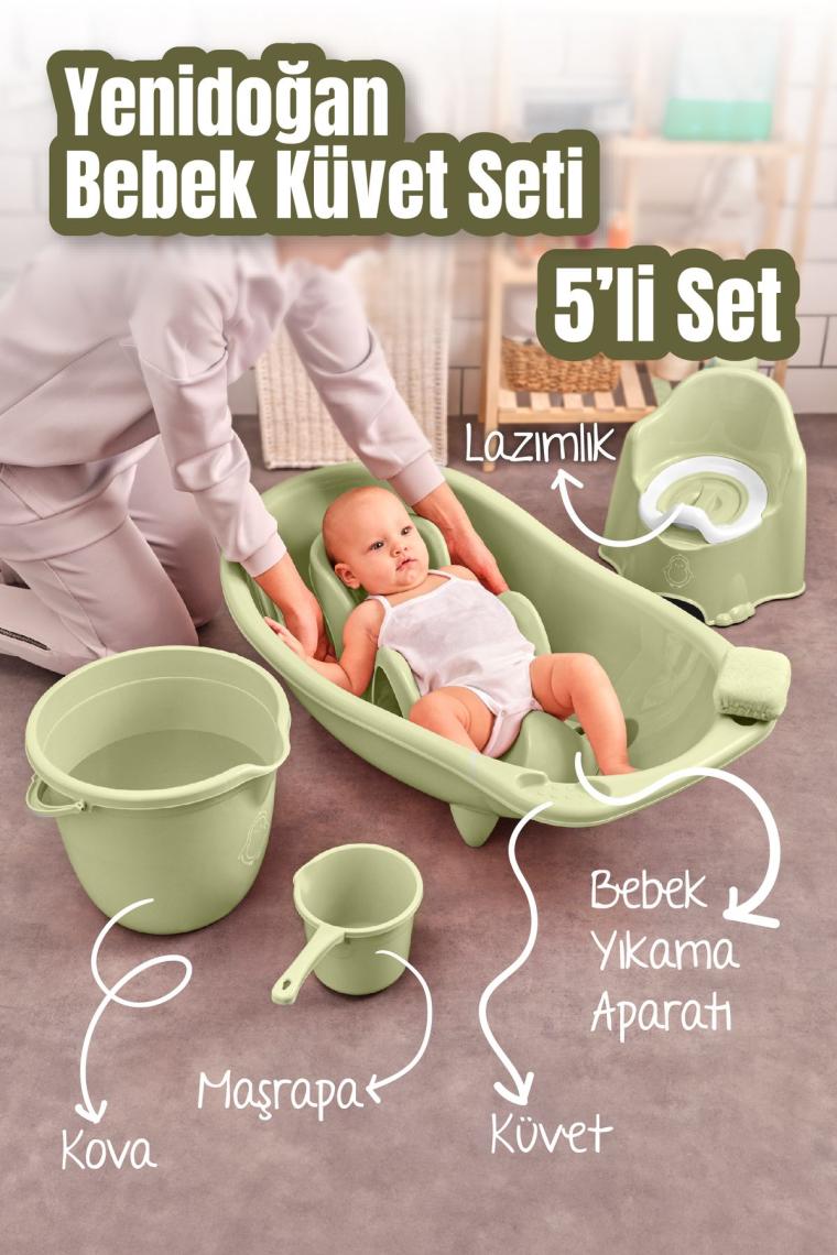 Vienev 5li Set Yenidoğan Küvet Seti Yeşil