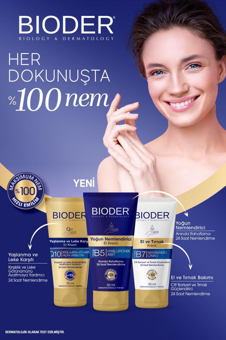 Bioder El ve Tırnak Kremi Cilt Bariyeri ve Tırnak Güçlendirici - Vitamin B7 Niasinamid Çinko 50 ml