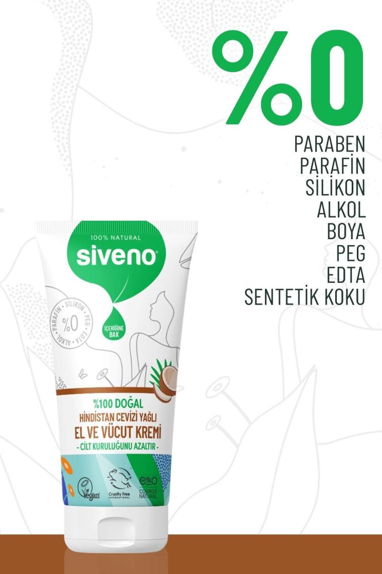 %100 Doğal El Ve Vücut Kremi Hindistan Cevizi Avokado Yoğun Nemlendirici Onarıcı Vegan 50 ml