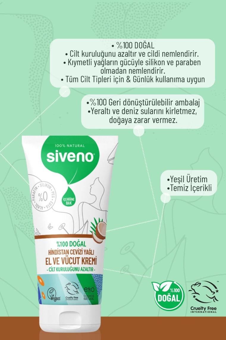 %100 Doğal El Ve Vücut Kremi Hindistan Cevizi Avokado Yoğun Nemlendirici Onarıcı Vegan 50 ml