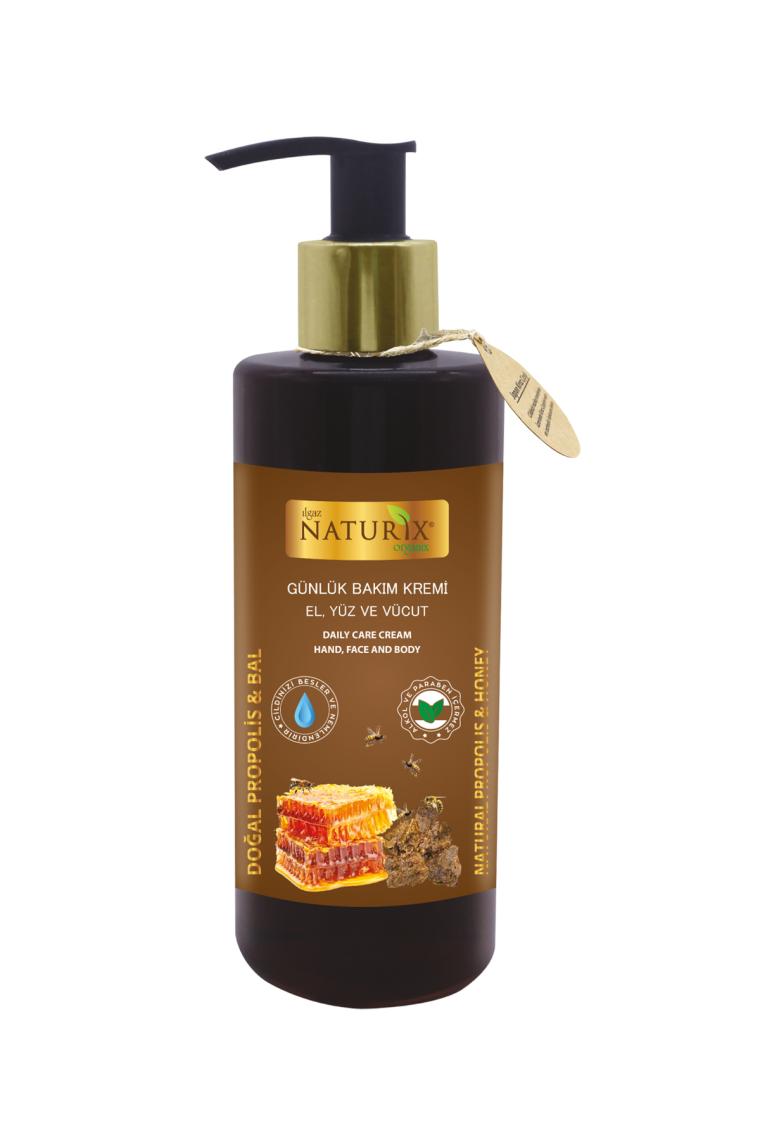 Doğal Propolis & Bal Özlü 250 Ml Organik Günlük Bakım Kremi Nemlendirici El - Yüz - Vücut Kremi