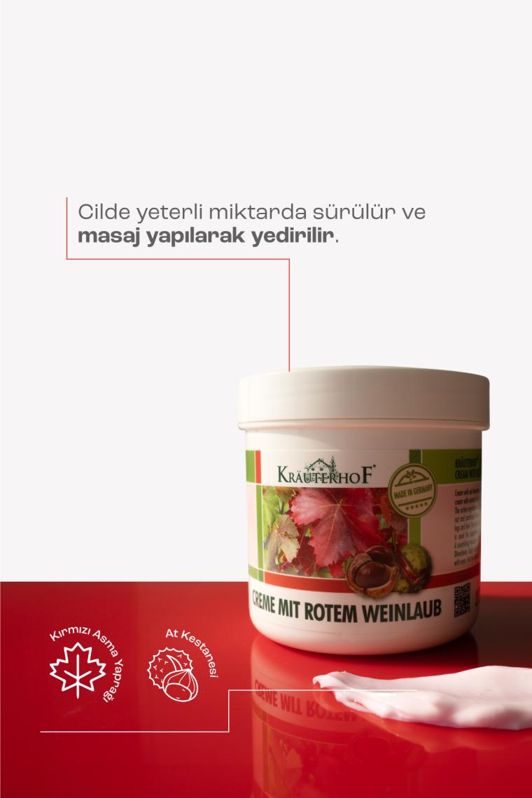 Krauterhof Kırmızı Asma Yaprağı Bacak Kremi 250 ml