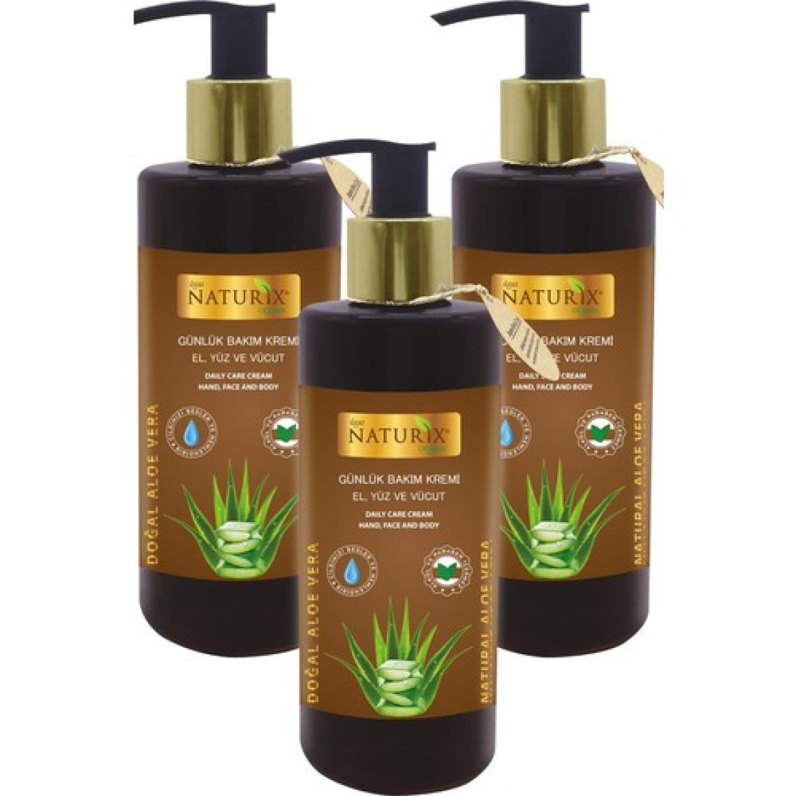 Naturix 250ML Aloe Vera El - Yüz - Vücut Losyonu 3 Adet Yoğun Nemlendirici Krem Tüm Cilt Tipleri