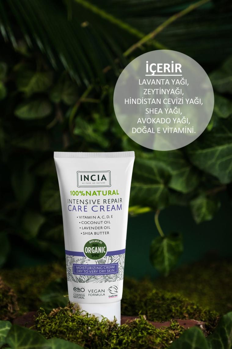 %100 Doğal Onarıcı Bakım Kremi Yoğun Nemlendirici Cilt Bakım Lavanta Avokado Shea Vegan 50 ml