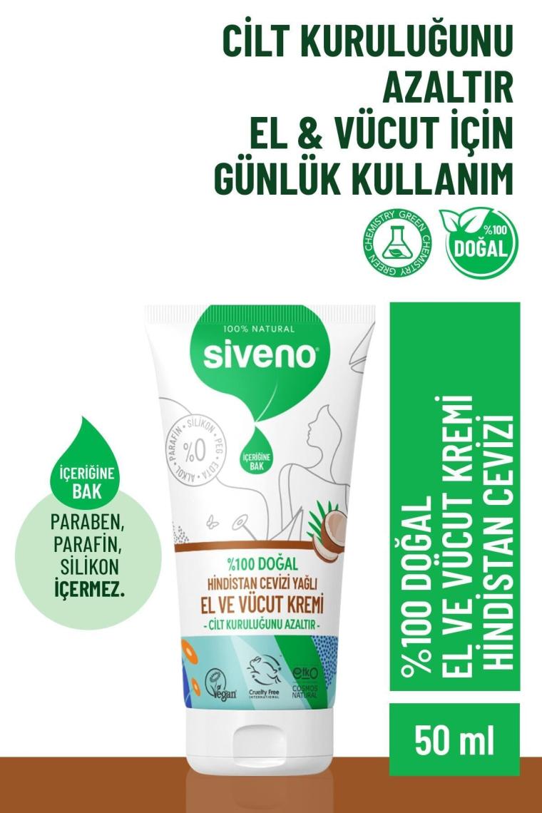 %100 Doğal El Ve Vücut Kremi Hindistan Cevizi Avokado Yoğun Nemlendirici Onarıcı Vegan 50 ml