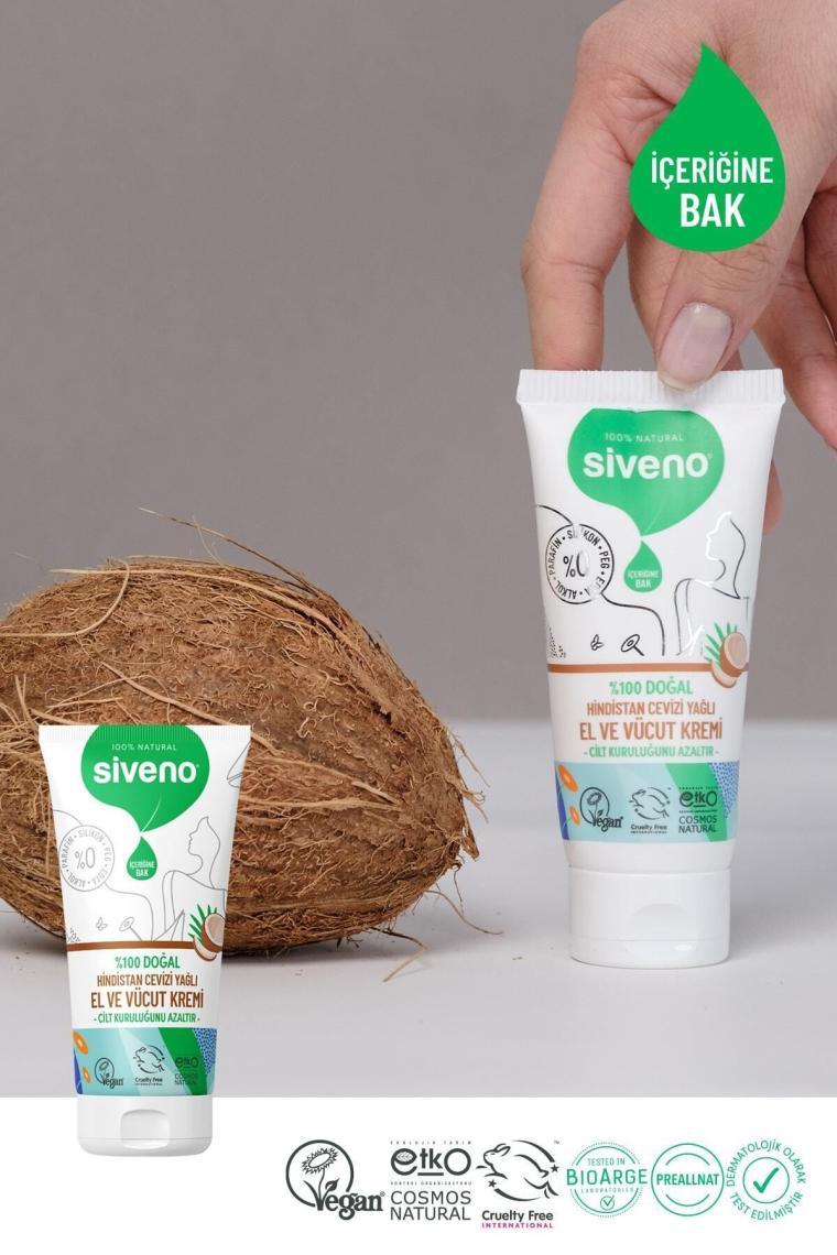 %100 Doğal El Ve Vücut Kremi Hindistan Cevizi Avokado Yoğun Nemlendirici Onarıcı Vegan 50 ml