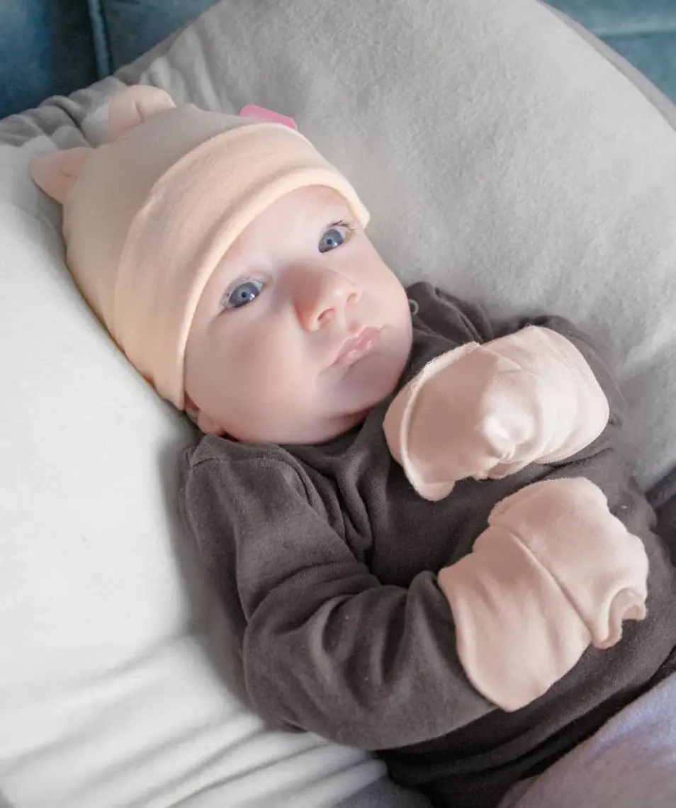 Babyjem Yenidoğan Bebe Şapka Kulaklı Mavi