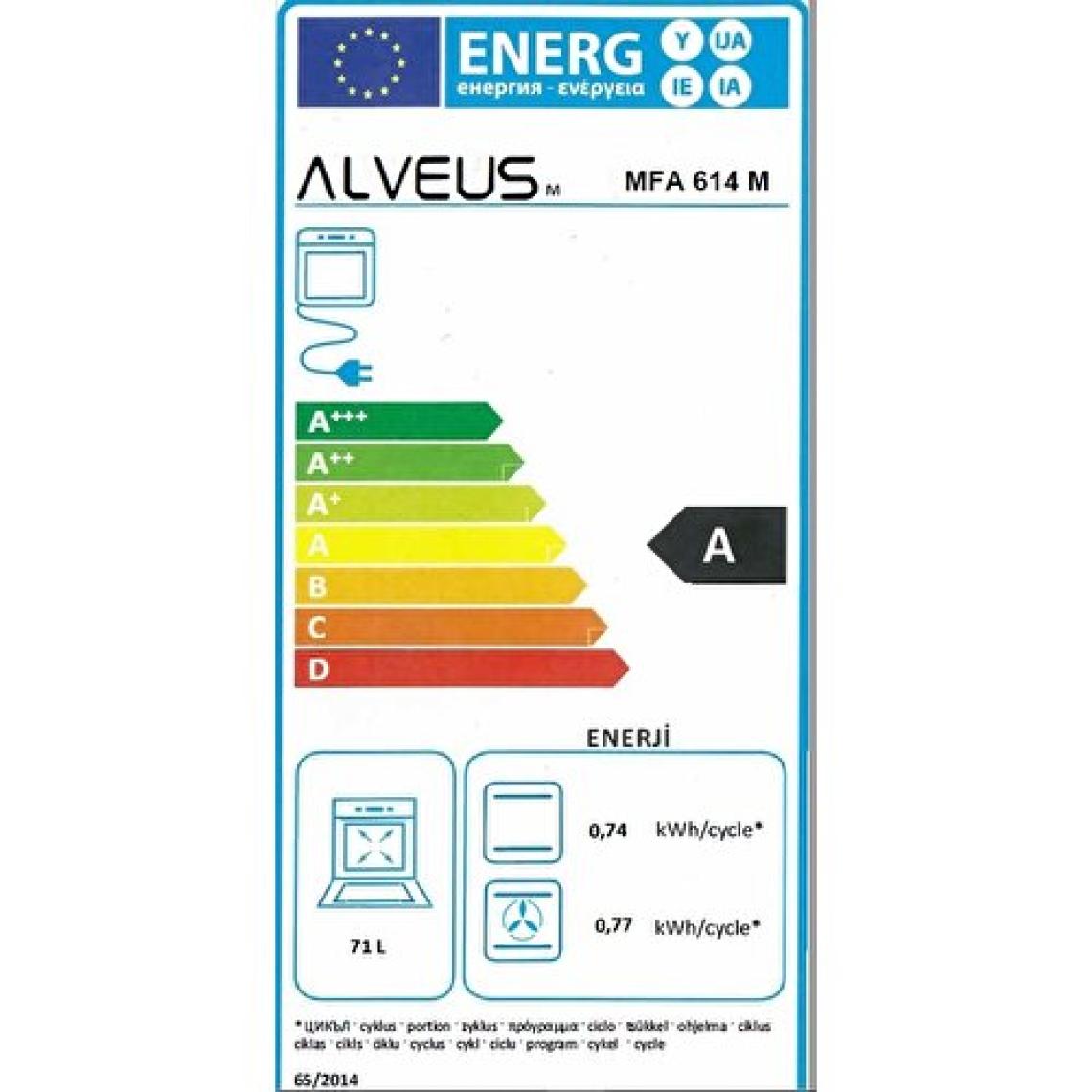 Alveus Mfa 614 Tımerli Beyaz Ankastre Fırın