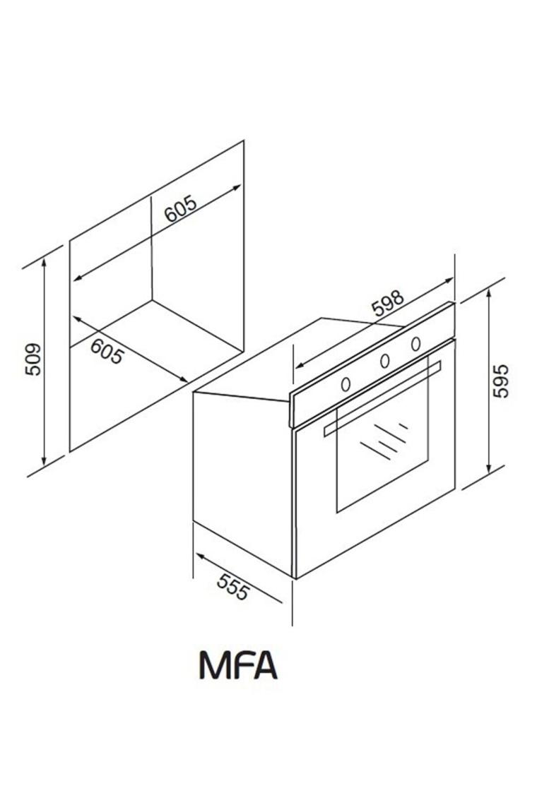 Mfa 604 Siyah Statik Ankastre Fırın