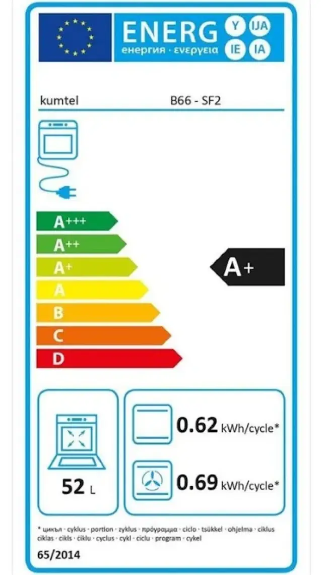 Kumtel Digital Siyah Ankastre Fırın 8 Prog. B66 - Sf2 (Ddt)