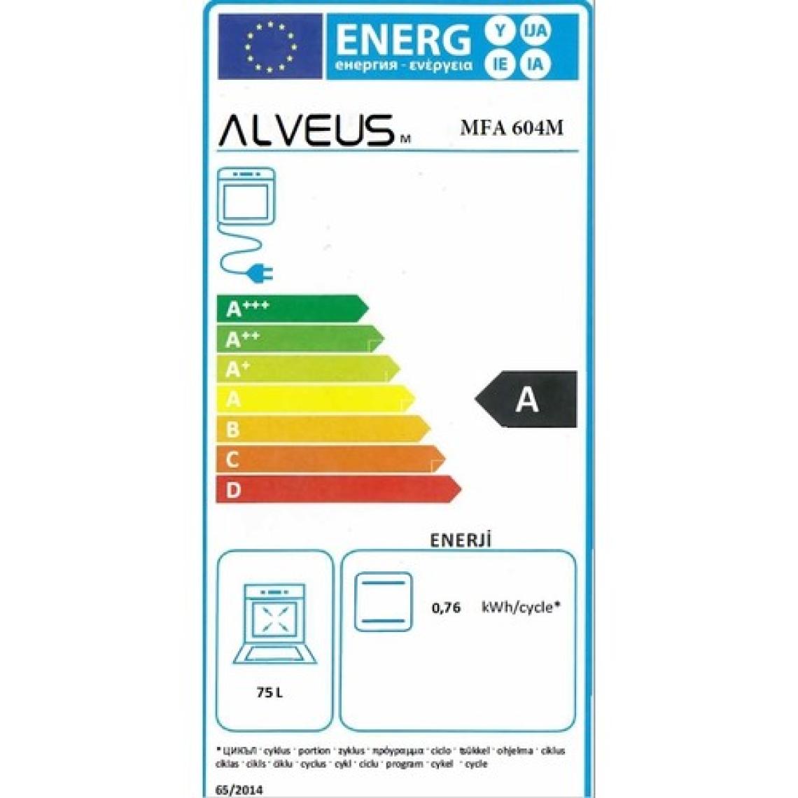 Alveus Mfa 604 Statik Siyah Ankastre Fırın