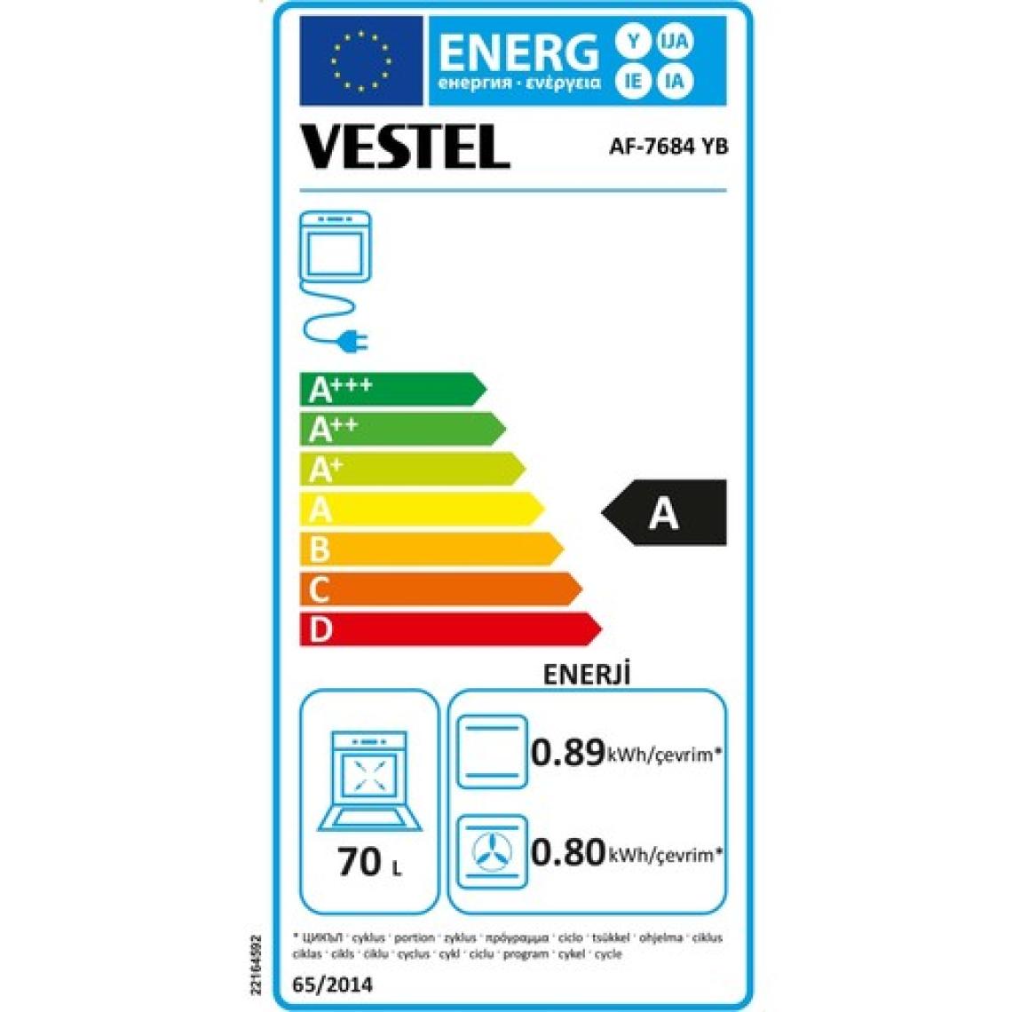 Vestel AF-7684 Yb Ankastre Fırın
