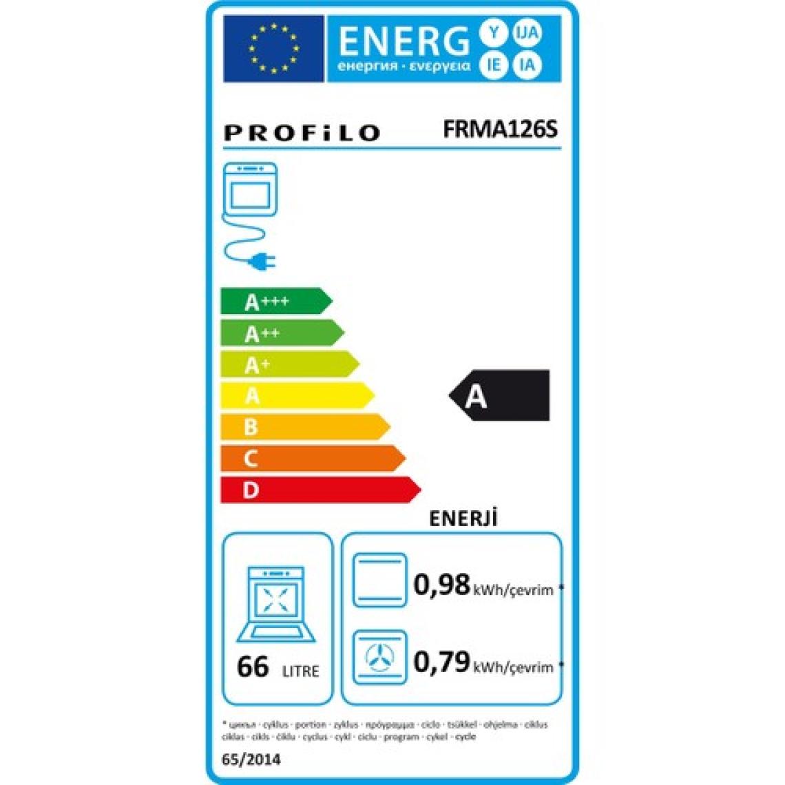 Profilo FRMA126S 66 Lt 8 Programlı Siyah Ankastre Fırın