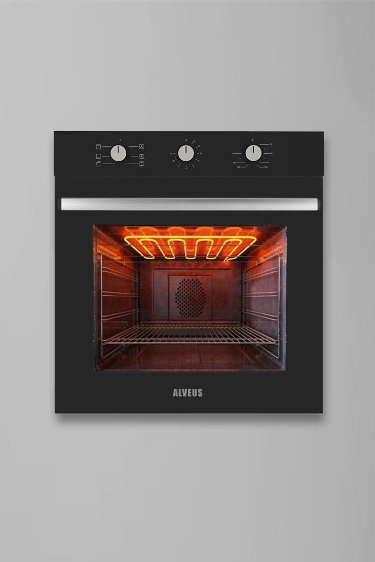 Alveus Mfa 614 Tımerlı Siyah Ankastre Fırın
