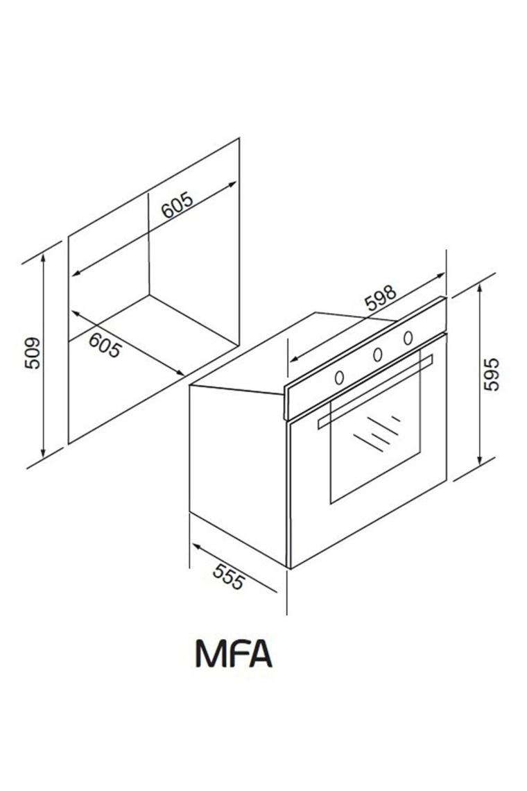 Alveus Mfa 614 Tımerlı Siyah Ankastre Fırın