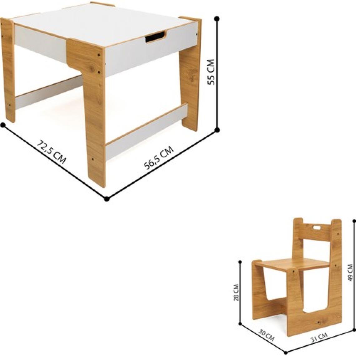 Minera Anka Montessori Ahşap Oyun ve Aktivite Masası ve Sandalyesi 0-6 Yaş (1masa+1sandalye)