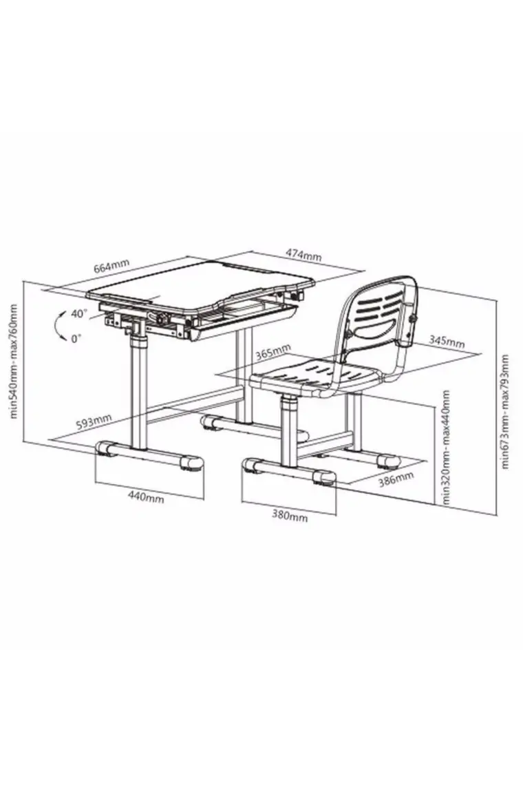 Digitus Ayarlanabilir Ergonomik Çocuk Aktivite Masası (3-10 Yaş-Mavi)