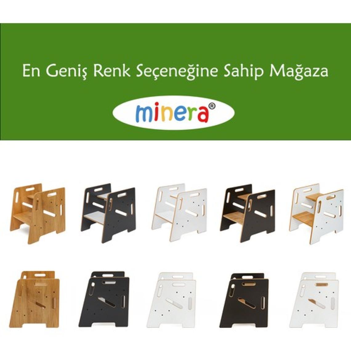 Minera Çocuk / Yetişkin Montessori Ahşap Basamak, Yükseltici, Tabure