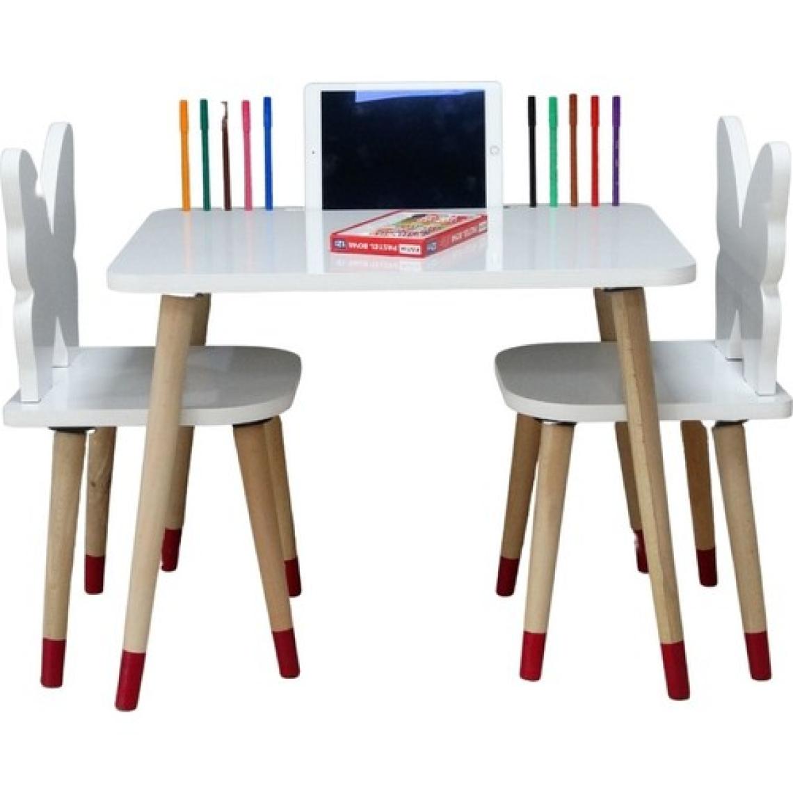 Liva Ahşap Kelebekli Çocuk Aktivite Oyun Masa Sandalye Takımı 60 x 45 cm