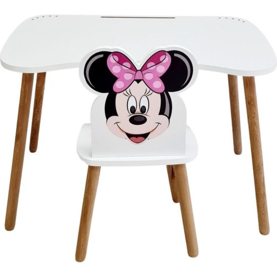 Liva Ahşap Çocukders Çalışma Masasandalye Takımı 4-12YAŞ Minnie Mouse