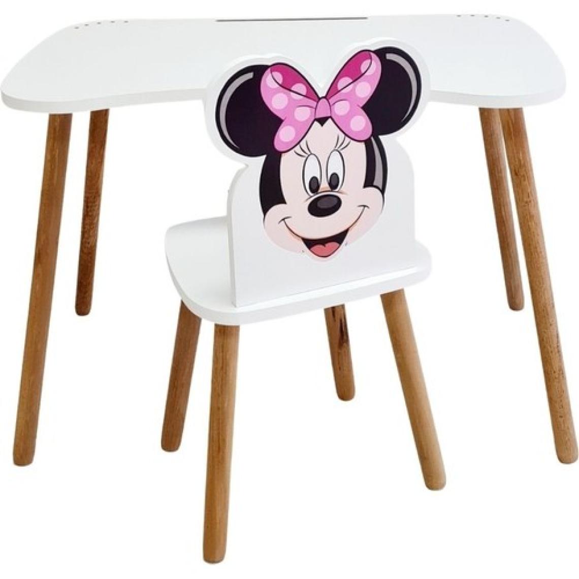 Liva Ahşap Çocukders Çalışma Masasandalye Takımı 4-12YAŞ Minnie Mouse