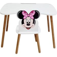 Liva Ahşap Çocukders Çalışma Masasandalye Takımı 4-12YAŞ Minnie Mouse