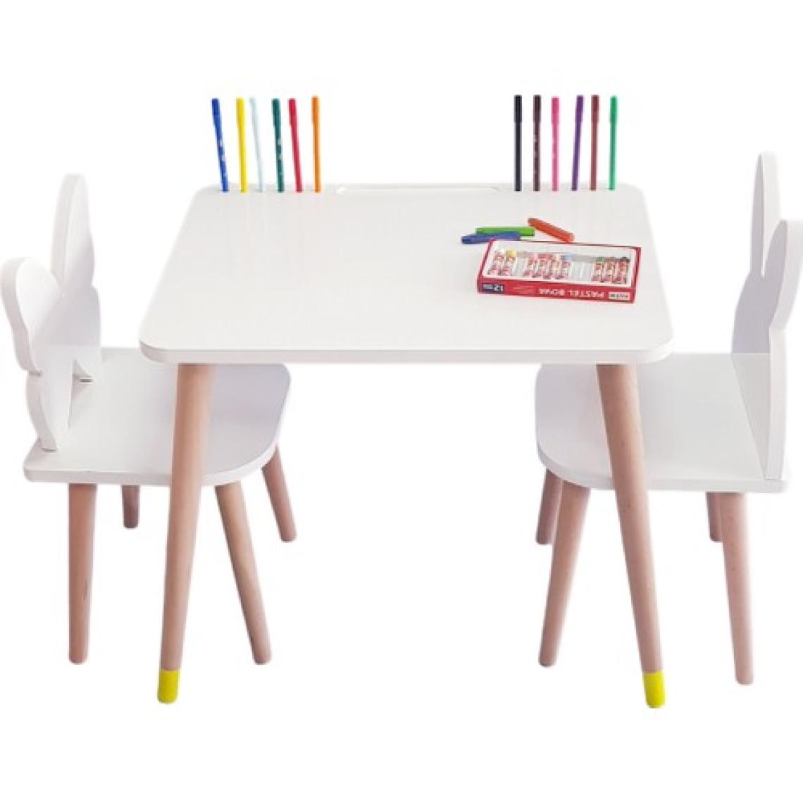 Liva Ahşap Ahşap Çocuk Oyun ve Aktivite Masa Sandalye Takımı 1 Masa + 2 Sandalye