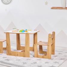Minera 2-4 Yaş Turna Ahşap Montessori Çocuk Oyun, Çalışma ve Aktivite Masası ve Sandalyesi