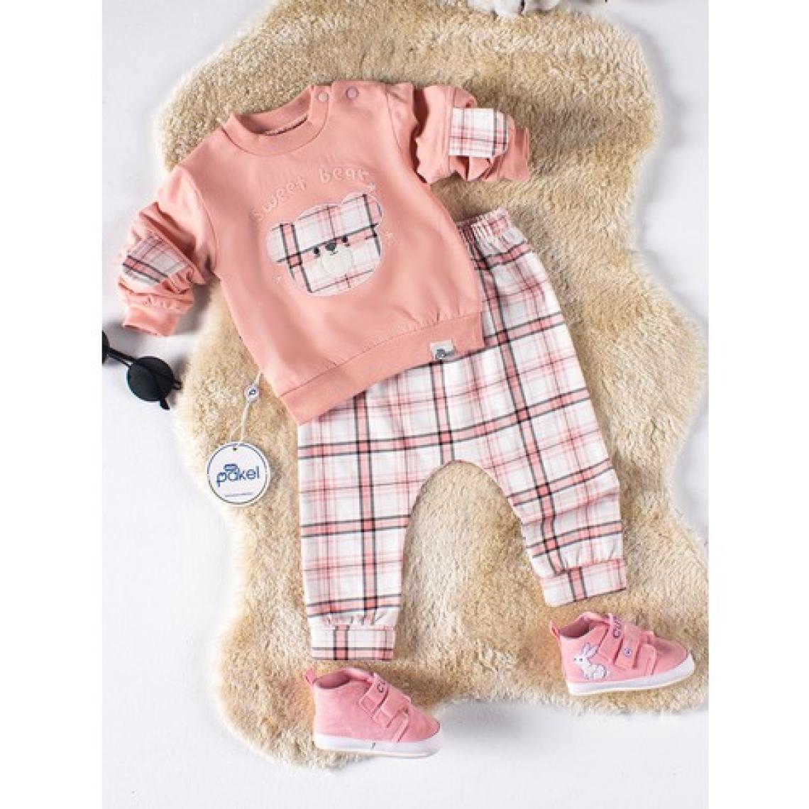 Pakel Kız Bebek Takım 6-12 Ay Somon