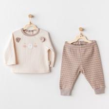Andywawa AC25187 Bear Time 2'li Bebe Takım Light Beige
