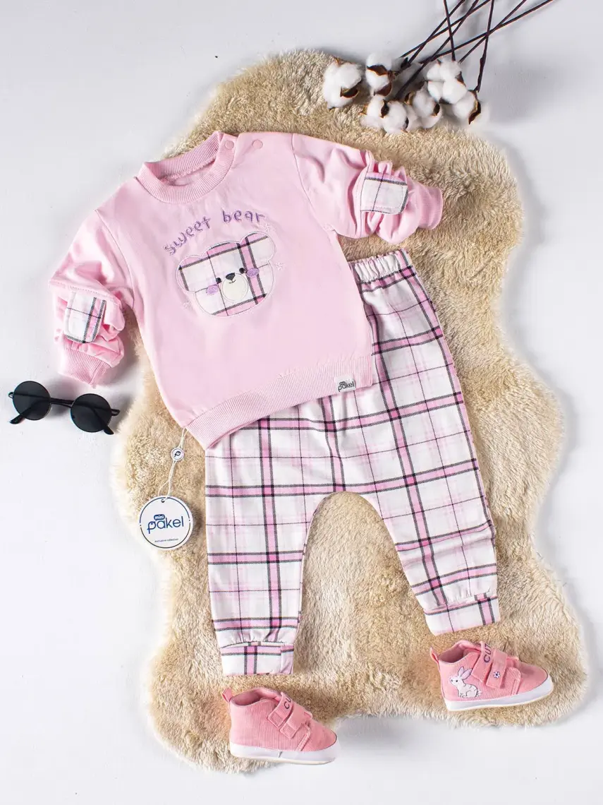 Pakel Kız Bebek Takım 6-12 Ay Pembe