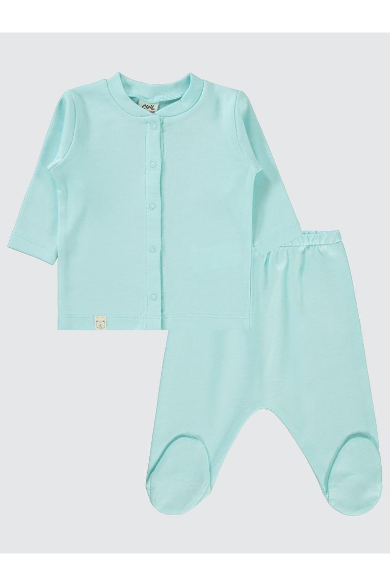 Erkek Bebek Pijama Takımı 1-6 Ay Mint