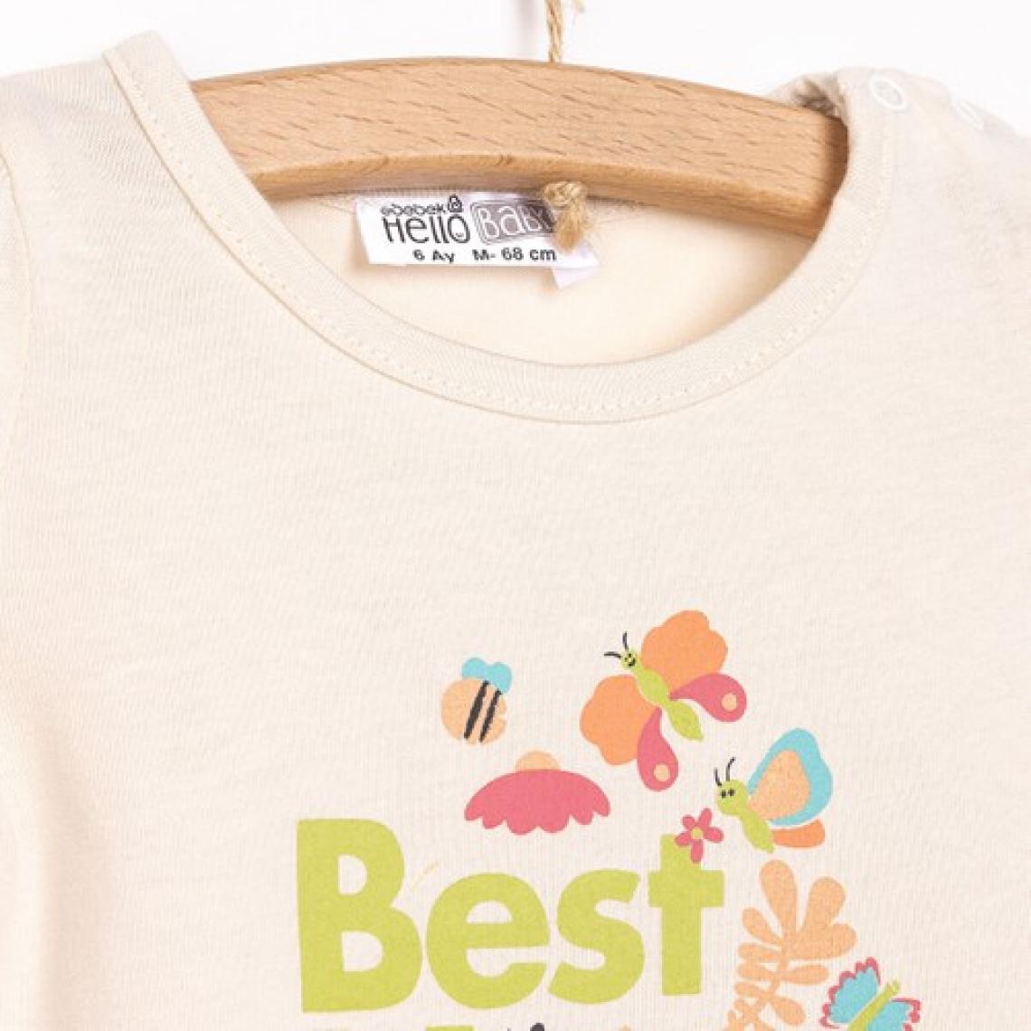 Hellobaby Basic Best Mom Baskılı Tshirt Kız Bebek
