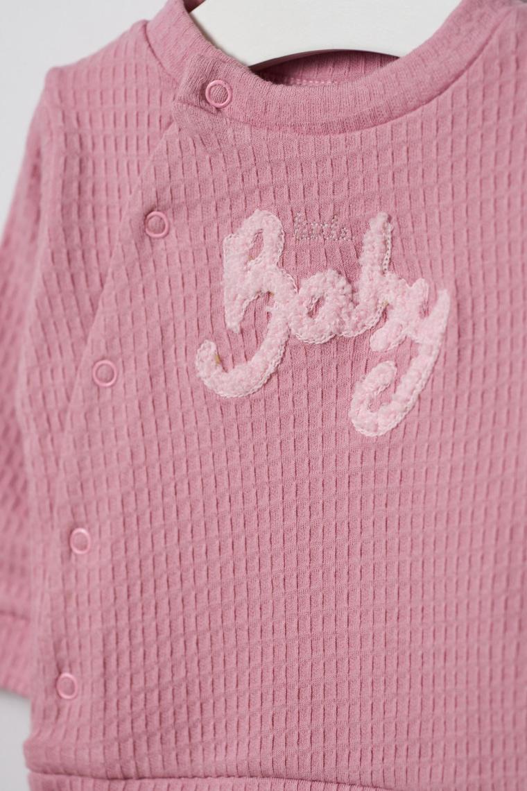 Minipodyum Mevsimlik Çıtçıt Detaylı %100 Pamuk  Kız Bebek 2'li Takım 3-12 Ay