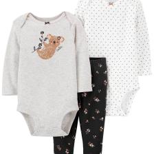 Kız Bebek Body Pantolon Set 3'lü Paket