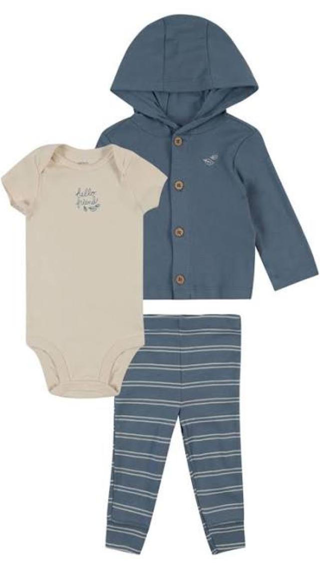 Carter's Erkek Bebek 3'lü Hırkalı Set Mavi