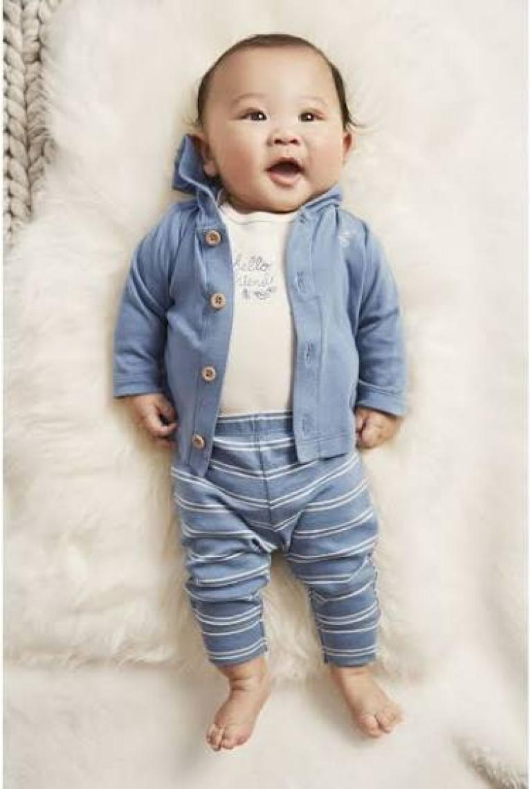 Carter's Erkek Bebek 3'lü Hırkalı Set Mavi
