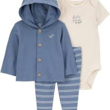 Carter's Erkek Bebek 3'lü Hırkalı Set Mavi