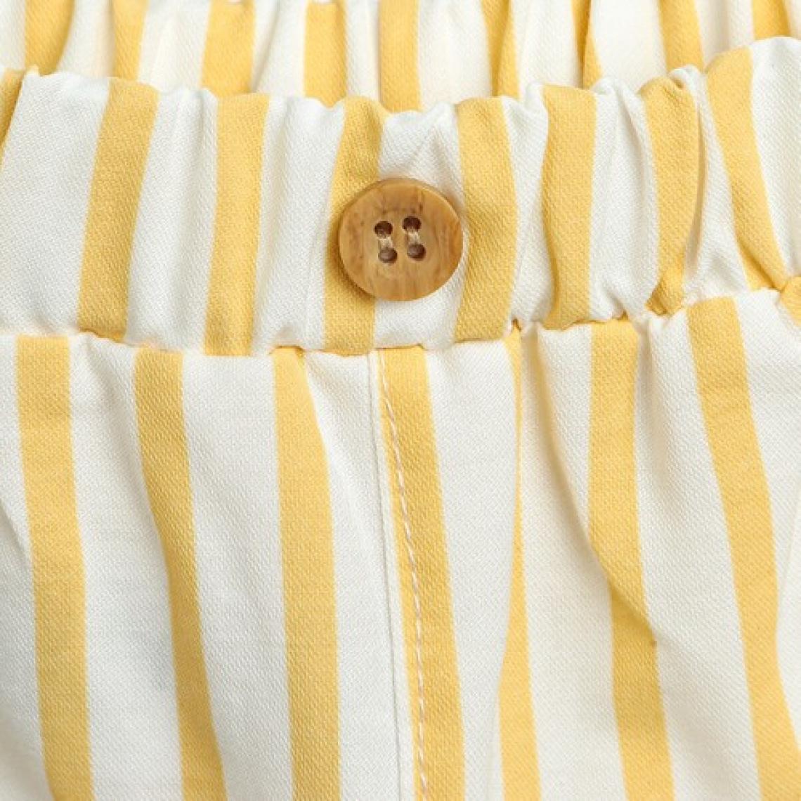 Hello Baby Hellobaby Basic Kız Bebek Sarı Çizgili Bermuda Şort Kız Bebek
